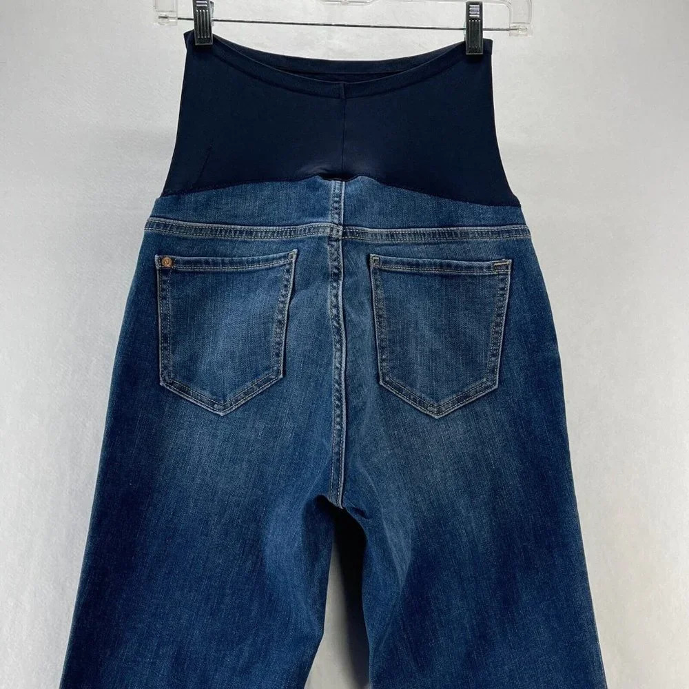 Old Navy Maternity Jeans Women's Size 4 Front Low Panel Skinny Denim Blue - Picture 4 of 9